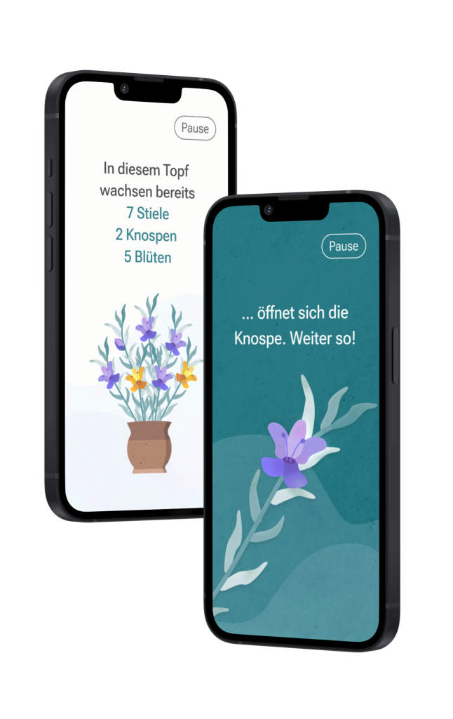 Cogthera App-Screens auf zwei iPhones